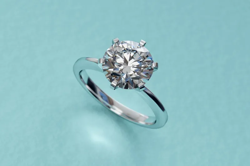 Sparkling diamond ring close-up
